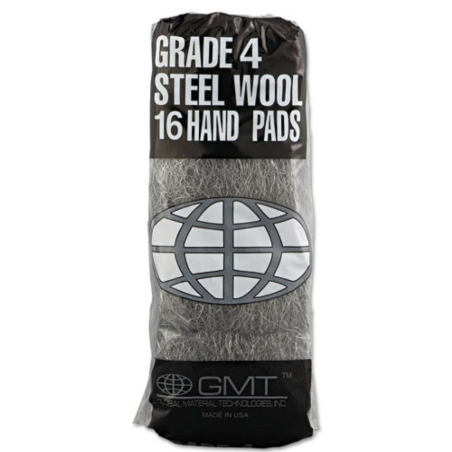 Facility Maintenance & Supplies GMT Cleaning Tools | Gmt 117007 #4 Extra Coarse Industrial-Quality Steel Wool Hand Pads - Steel Gray (192/Carton)