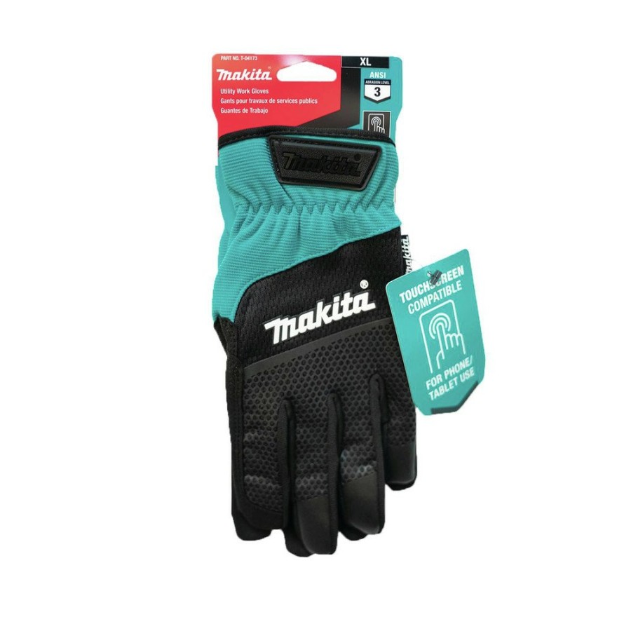 Safety Equipment Makita | Makita T-04167 Open Cuff Flexible Protection Utility Work Gloves - Large