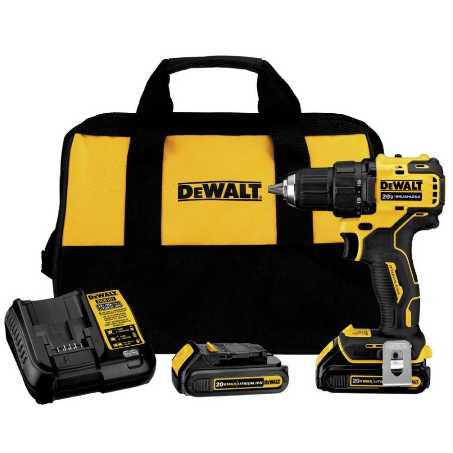 Power Tools Dewalt Drill Drivers | Factory Reconditioned Dewalt Dcd708C2R Atomic 20V Max Brushless Compact Lithium-Ion 1/2 In. Cordless Drill Driver Kit (1.5 Ah)