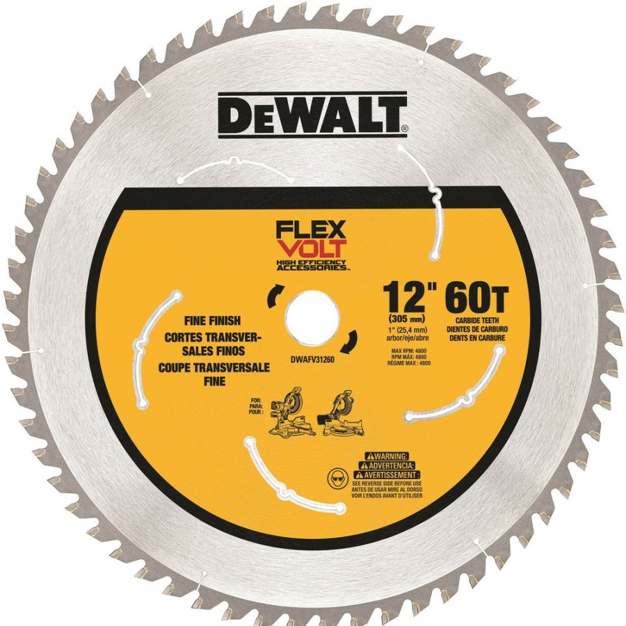 Power Tool Accessories Dewalt Miter Saw Blades | Dewalt Dwafv31260 Flexvolt 12 In. 60T Miter Saw Blade