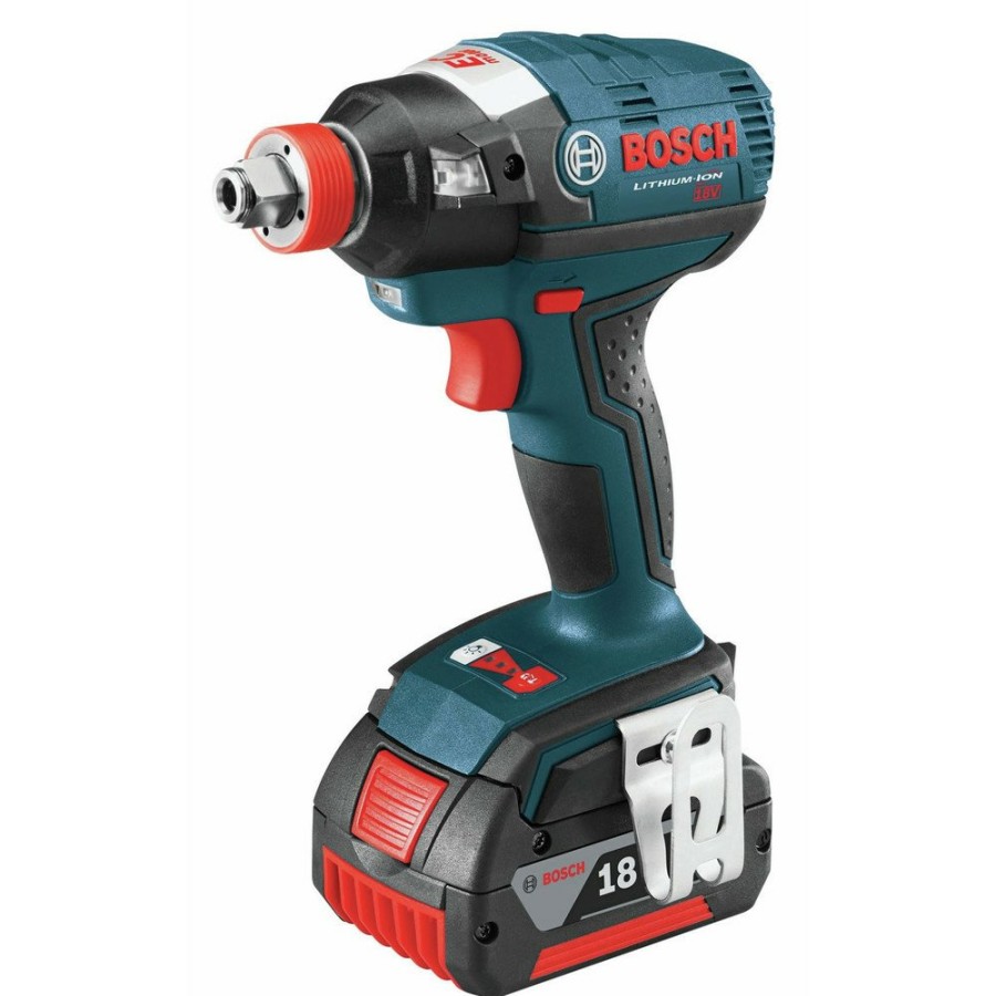 Power Tools Bosch Impact Drivers | Factory Reconditioned Bosch Idh182-02-Rt 18V Cordless Lithium-Ion Brushless Socket Ready Impact Driver Kit With Soft Case