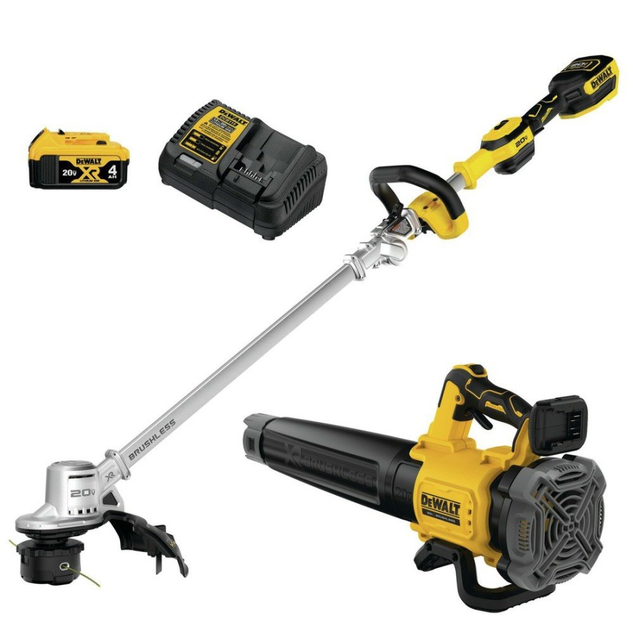 Outdoor Power Tools & Equipment Dewalt | Factory Reconditioned Dewalt Dcko222M1R 20V Max Xr Brushless Lithium-Ion 14 In. Cordless Folding String Trimmer/Handheld Blower Combo Kit (4 Ah)