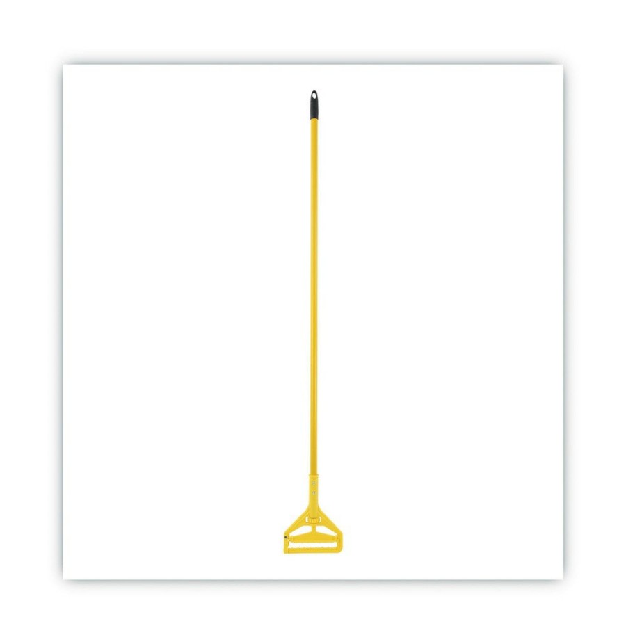 Facility Maintenance & Supplies Boardwalk Cleaning Tools | Boardwalk Bwk620 60 In. Quick Change Side-Latch Plastic Mop Head Aluminum Handle - Yellow