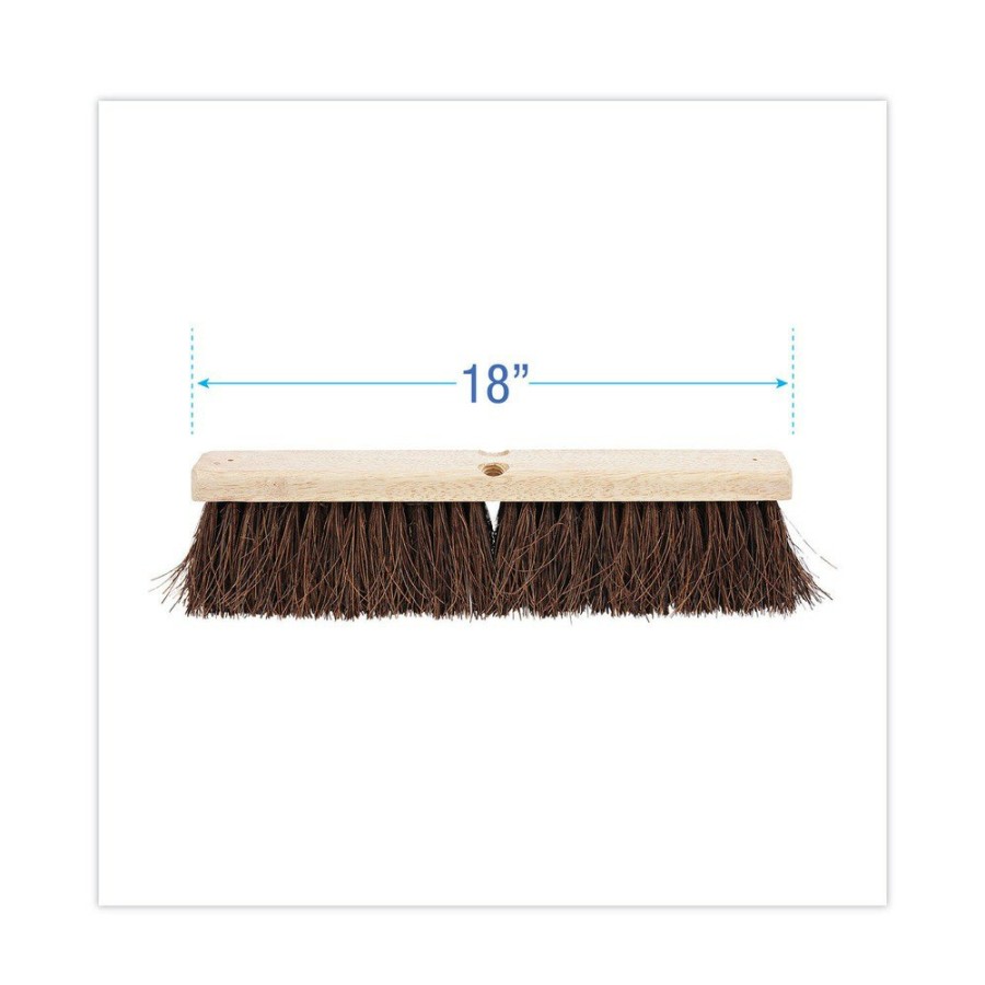 Facility Maintenance & Supplies Boardwalk Cleaning Tools | Boardwalk Bwk20118 18 In. Brush 3.25 In. Natural Palmyra Fiber Bristles Floor Brush Head