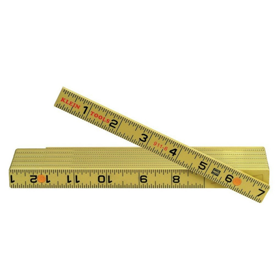 Hand Tools Klein Tools Measuring Accessories | Klein Tools 911-6 6 Ft. Outside Reading Fiberglass Folding Ruler