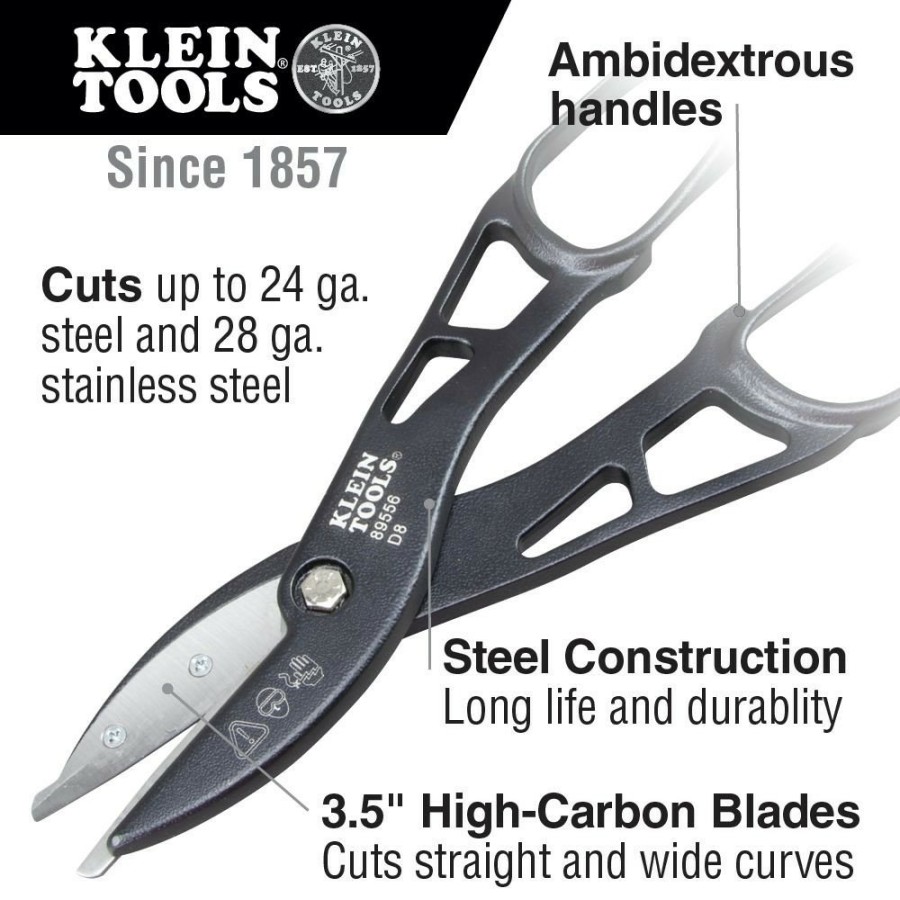 Hand Tools Klein Tools Snips | Klein Tools 89556 12 In. Tin Snips