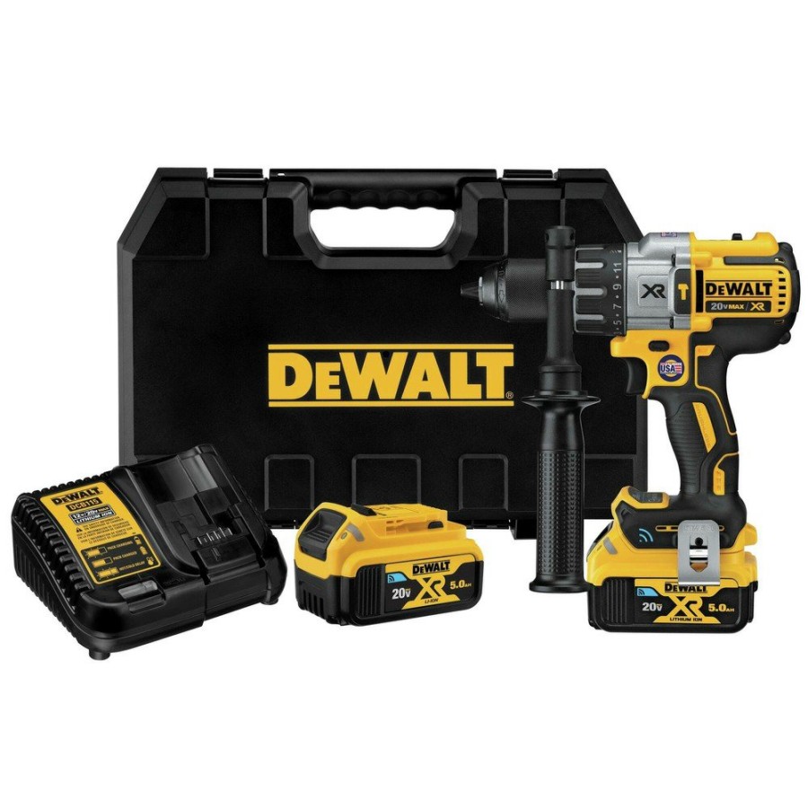 Power Tools Dewalt Hammer Drills | Dewalt Dcd997Cp2Bt 20V Max Xr Brushless Lithium-Ion 1/2 In. Cordless Hammer Drill Driver Kit With 4 Batteries (5 Ah)