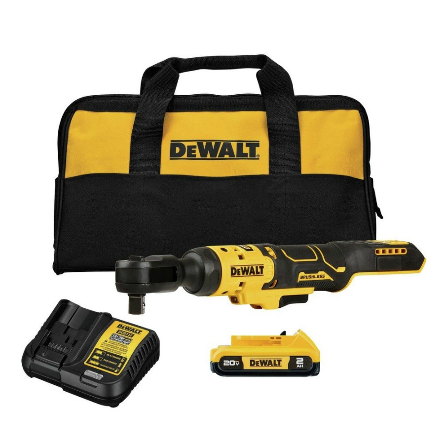 Power Tools Dewalt | Dewalt Dcf512D1 20V Max Atomic Brushless Lithium-Ion 1/2 In. Cordless Ratchet Kit (2 Ah)