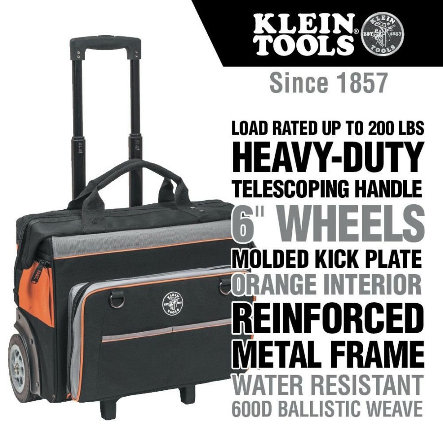 Tool Storage Klein Tools | Klein Tools 55452Rtb Tradesman Pro Rolling Tool Bag