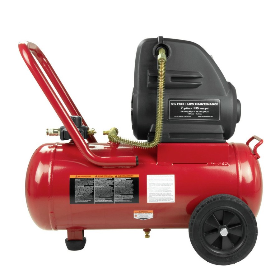 Air Tools And Equipment ProForce Portable Air Compressors | Proforce Vpf1580719 1.5 Hp 7 Gallon Oil-Free Portable Hot Dog Air Compressor