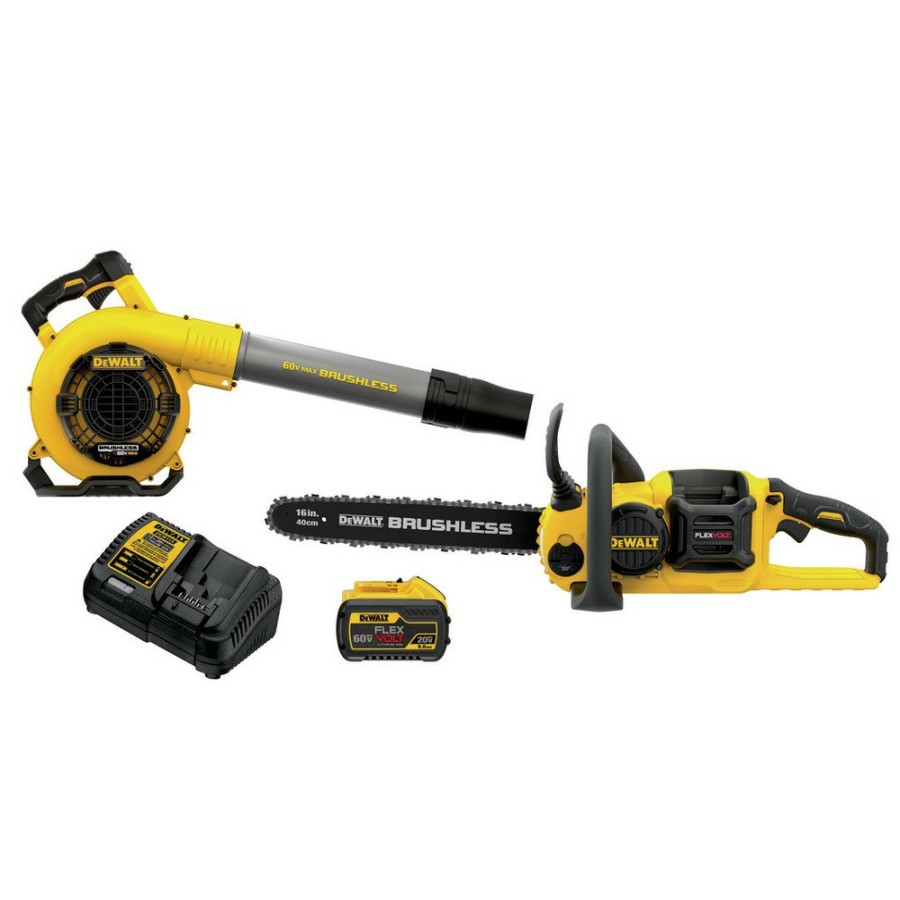 Outdoor Power Tools & Equipment Dewalt | Dewalt Dcko667X1 60V Max Flexvolt Brushless Lithium-Ion Cordless 16 In. Chainsaw/Blower Combo Kit (9 Ah)