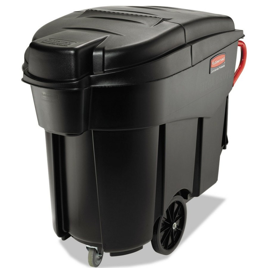 Facility Maintenance & Supplies Rubbermaid Commercial | Rubbermaid Commercial Fg9W7300Bla Executive Series Mega Brute 120 Gallon Plastic Rectangular Mobile Container - Black