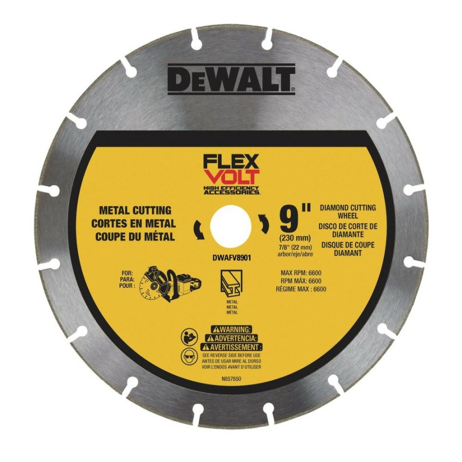 Power Tool Accessories Dewalt Circular Saw Blades | Dewalt Dwafv8901 9 In. Flexvolt Metal Cutting Diamond Wheel