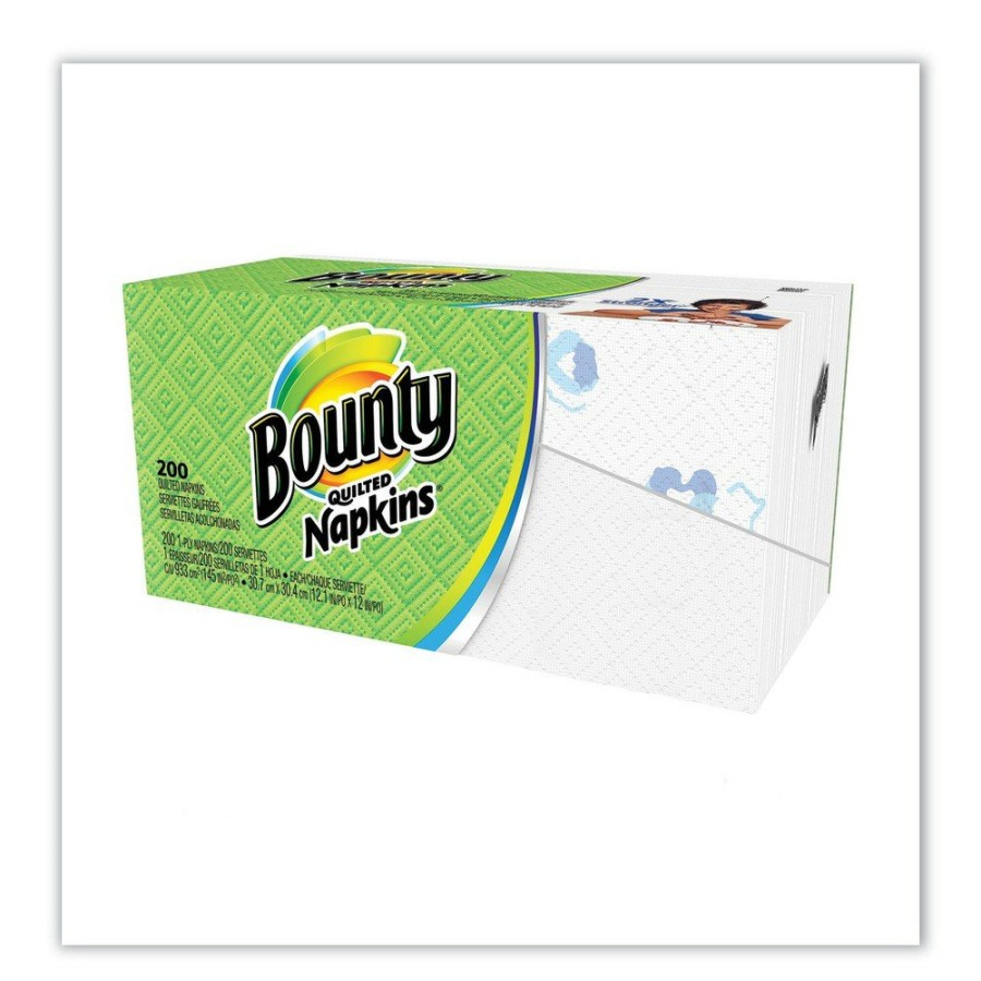 Facility Maintenance & Supplies Bounty | Bounty 34885Pk 12.1 In. X 12 In. 1-Ply Quilted Napkins - Assorted Print Or White (200/Pack)