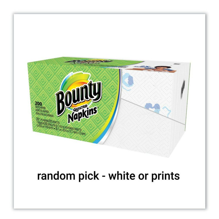 Facility Maintenance & Supplies Bounty | Bounty 34885Pk 12.1 In. X 12 In. 1-Ply Quilted Napkins - Assorted Print Or White (200/Pack)