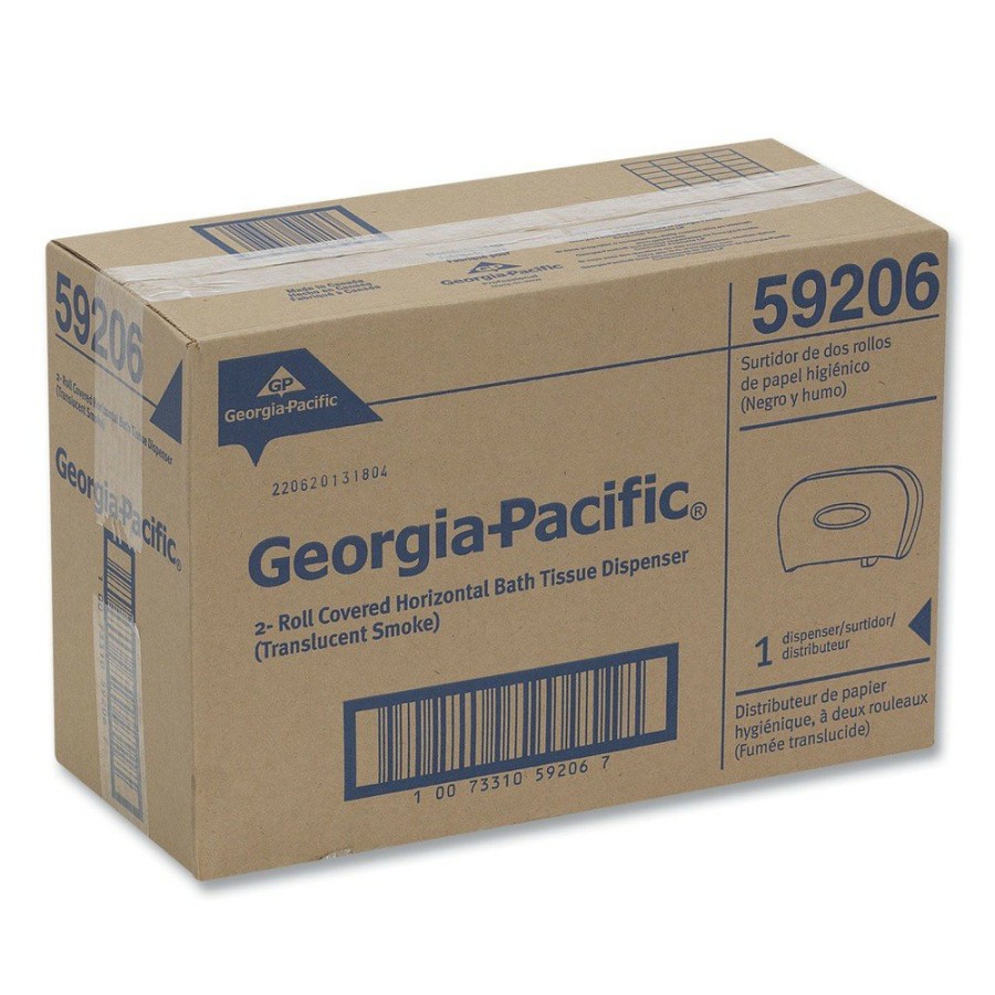 Facility Maintenance & Supplies Georgia Pacific Professional | Georgia Pacific Professional 59206 13.56 In. X 5.75 In. X 8.63 In. 2-Roll Bathroom Tissue Dispenser - Smoke