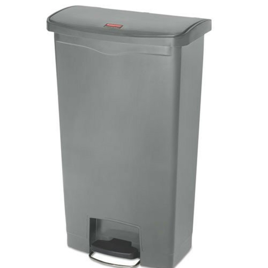 Facility Maintenance & Supplies Rubbermaid Commercial | Rubbermaid Commercial 1883604 Streamline 18-Gallon Front Step Style Resin Step-On Container - Gray