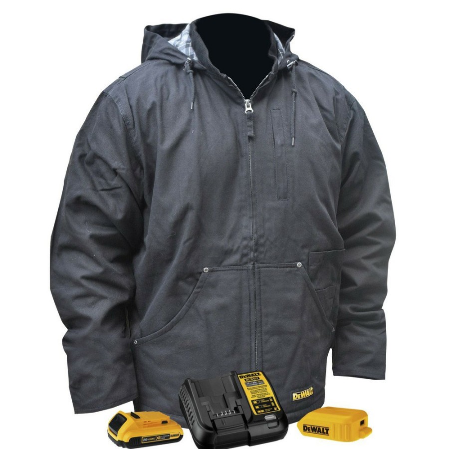 Clothing And Gear Dewalt Heated Jackets | Dewalt Dchj076Abd1-M 20V Max Li-Ion Heavy Duty Heated Work Coat Kit - Medium