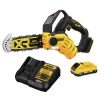 Outdoor Power Tools & Equipment Dewalt | Dewalt Dccs623Bdcb240C-Bndl 20V Max Brushless Lithium-Ion 8 In. Cordless Pruning Chainsaw And 20V Max 4 Ah Lithium-Ion Battery And Charger Starter Kit Bundle