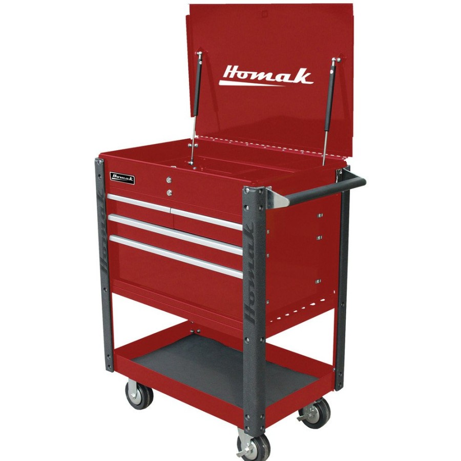 Tool Storage Homak | Homak Rd06032000 35 In. Professional 4-Drawer Service Cart - Red