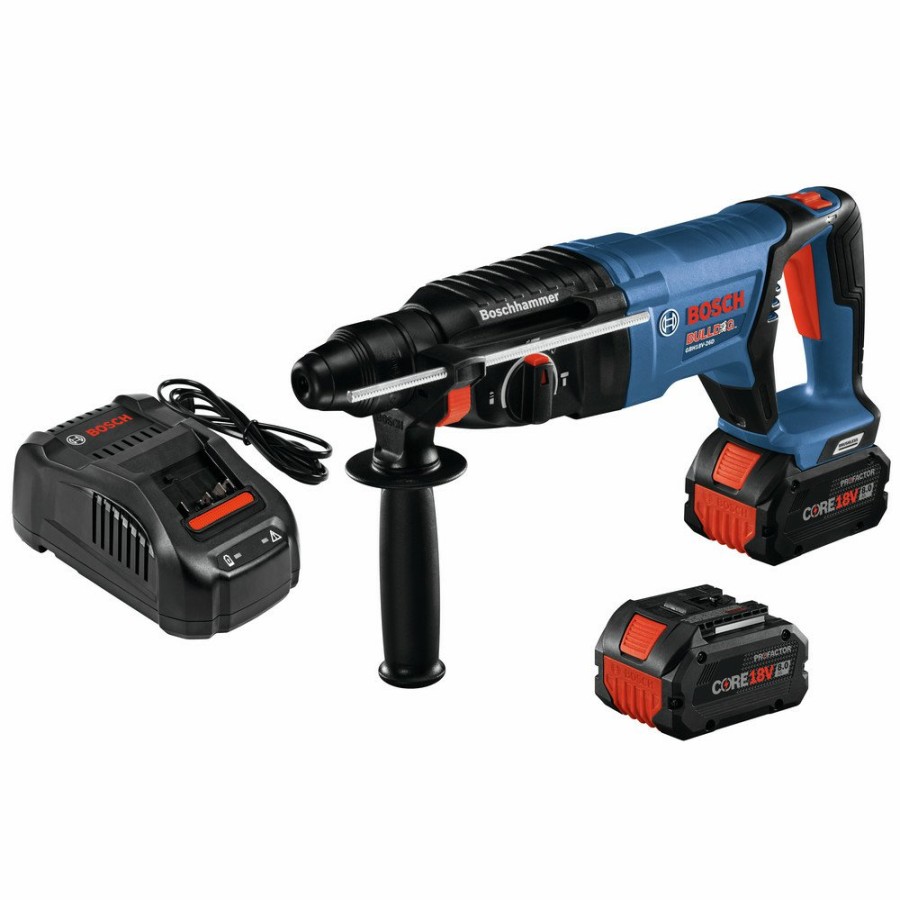 Power Tools Bosch Rotary Hammers | Bosch Gbh18V-26Dk24 18V Ec Brushless Lithium-Ion 1 In. Cordless Sds-Plus Bulldog Rotary Hammer Kit With 2 Batteries (8 Ah)