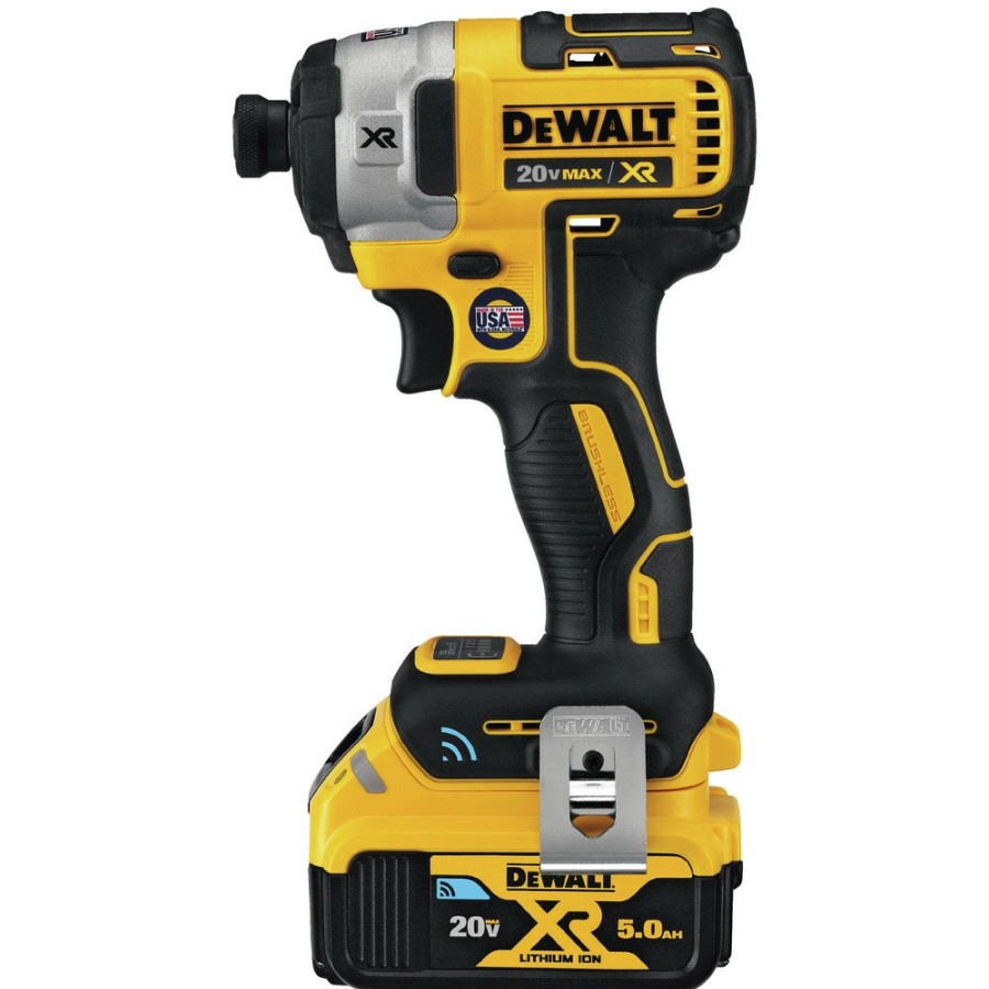 Power Tools Dewalt Impact Drivers | Dewalt Dcf888P2Bt 20V Max Xr 5.0 Ah Cordless Lithium-Ion Brushless Tool Connect 1/4 In. Impact Driver Kit