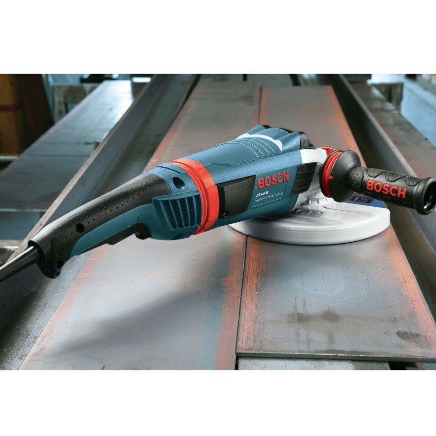 Power Tools Bosch Angle Grinders | Factory Reconditioned Bosch 1974-8D-Rt 7 In. 4 Hp 8,500 Rpm Large Angle Grinder With No Lock-On