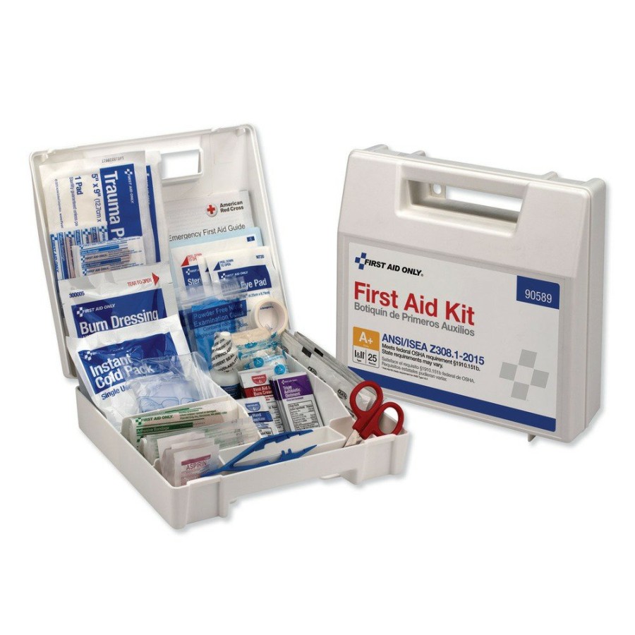 Safety Equipment First Aid Only First Aid And Emergency Kits | First Aid Only 90589 Ansi 2015 Compliant Class Aplus Type I And Ii First Aid Kit For 25 People With Plastic Case (1-Kit)