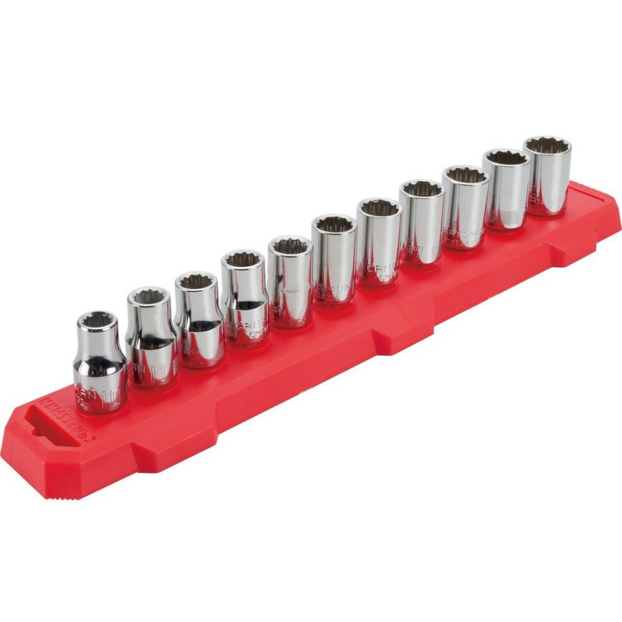 Hand Tools Craftsman Socket Sets | Craftsman Cmmt12047M 1/2 In. Drive Metric 12 Point Shallow Socket Set (11-Piece)