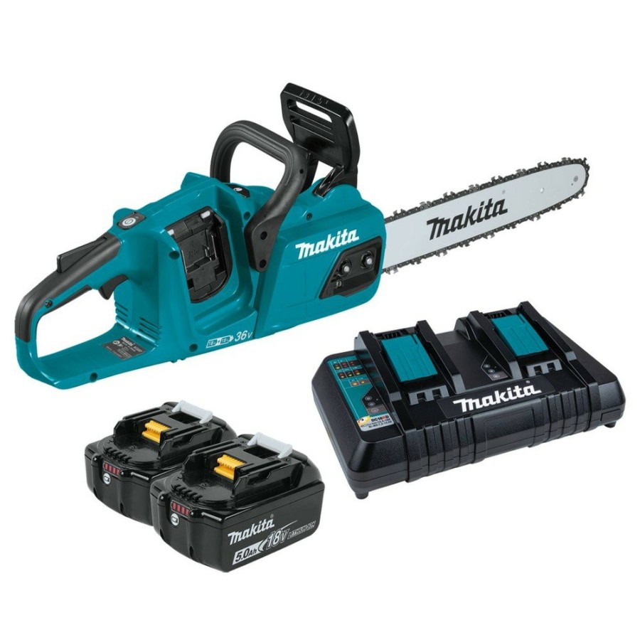 Outdoor Power Tools & Equipment Makita | Makita Xcu07Pt 18V X2 (36V) Lxt Lithium-Ion 5.0 Ah Brushless 14 In. Chain Saw Kit