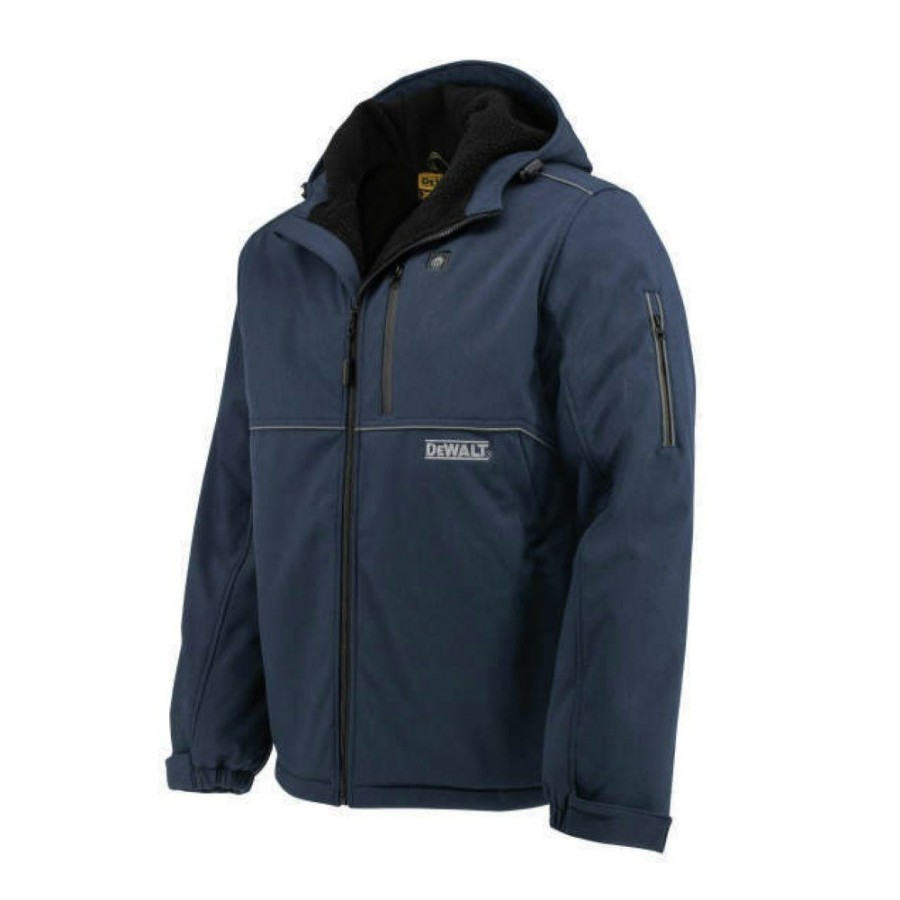 Clothing And Gear Dewalt Heated Jackets | Dewalt Dchj101D1-Xl Men'S Heated Soft Shell Jacket With Sherpa Lining Kitted - Extra Large, Navy