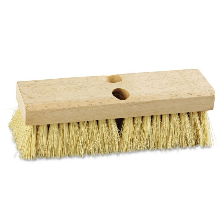 Facility Maintenance & Supplies Boardwalk Cleaning Tools | Boardwalk Bwk3210 10 In. Brush 2 In. White Tampico Bristles Deck Brush Head