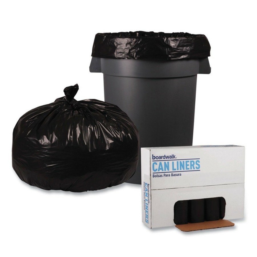 Facility Maintenance & Supplies Boardwalk | Boardwalk Bwk518 43 In. X 47 In. 56 Gal. 1.2 Mil Recycled Low-Density Polyethylene Can Liners - Black (100/Carton)