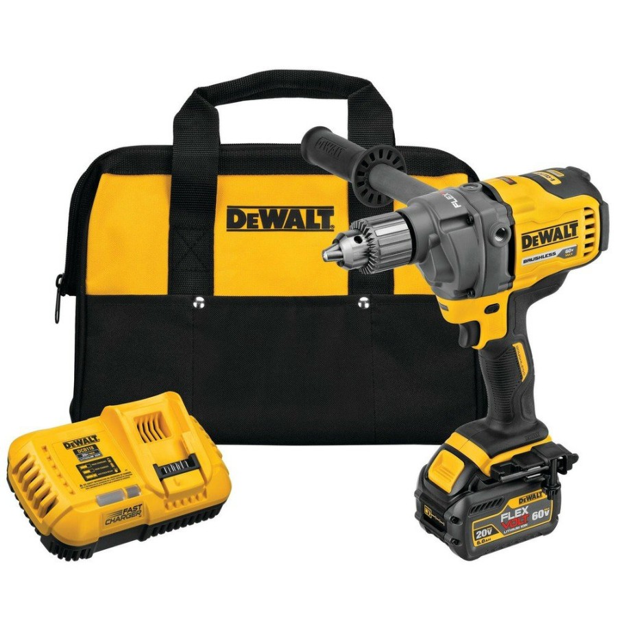 Power Tools Dewalt Drill Drivers | Dewalt Dcd130T1 60V Max Flexvolt Lithium-Ion 1/2 In. Cordless Mixer Drill Kit (6 Ah)