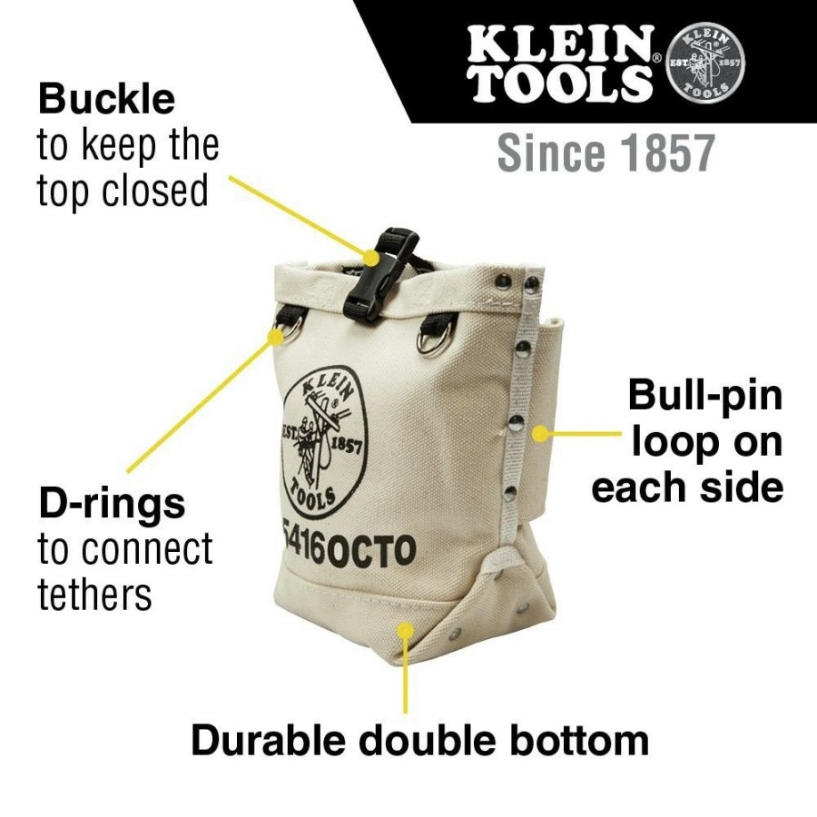 Tool Storage Klein Tools | Klein Tools 5416Octo 5 In. X 5 In. X 9 In. Bull-Pin And Bolt Pouch Canvas Tool Bag