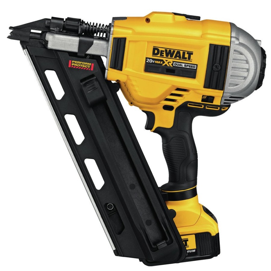 Power Tools Dewalt Nailers | Factory Reconditioned Dewalt Dcn692M1R 20V Max Xr Dual Speed Lithium-Ion 30 Degrees Cordless Paper Collated Framing Nailer Kit (4 Ah)