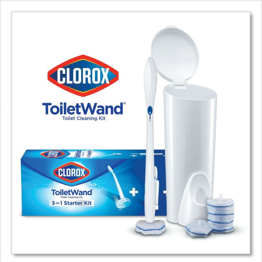 Plumbing And Drain Cleaning Clorox | Clorox 03191 Toiletwand Disposable Toilet Cleaning System With Caddy And Refills - White (1-Kit)