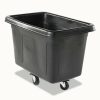 Facility Maintenance & Supplies Rubbermaid Commercial | Rubbermaid Commercial Fg460800Bla 300 Lbs. Capacity 59 Gallon Plastic Cube Truck - Black