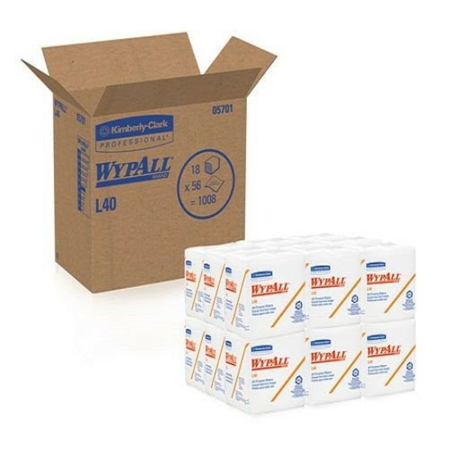 Facility Maintenance & Supplies WypAll Cleaners | Wypall 5701 L40 1/4 Fold 12.5 In. X 12 In. Towels - White (56/Box, 18 Packs/Carton)