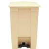 Facility Maintenance & Supplies Rubbermaid Commercial | Rubbermaid Commercial Fg614400Beig 12 Gallon Indoor Utility Step-On Plastic Waste Container - Beige