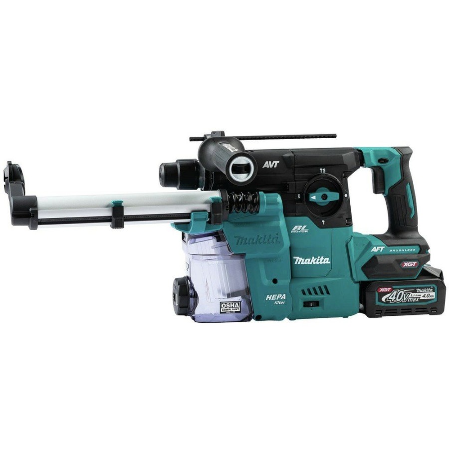 Power Tools Makita Rotary Hammers | Makita Grh08M1W 40V Max Xgt Brushless Lithium-Ion 1-3/16 In. Cordless Avt Rotary Hammer Kit (4 Ah)