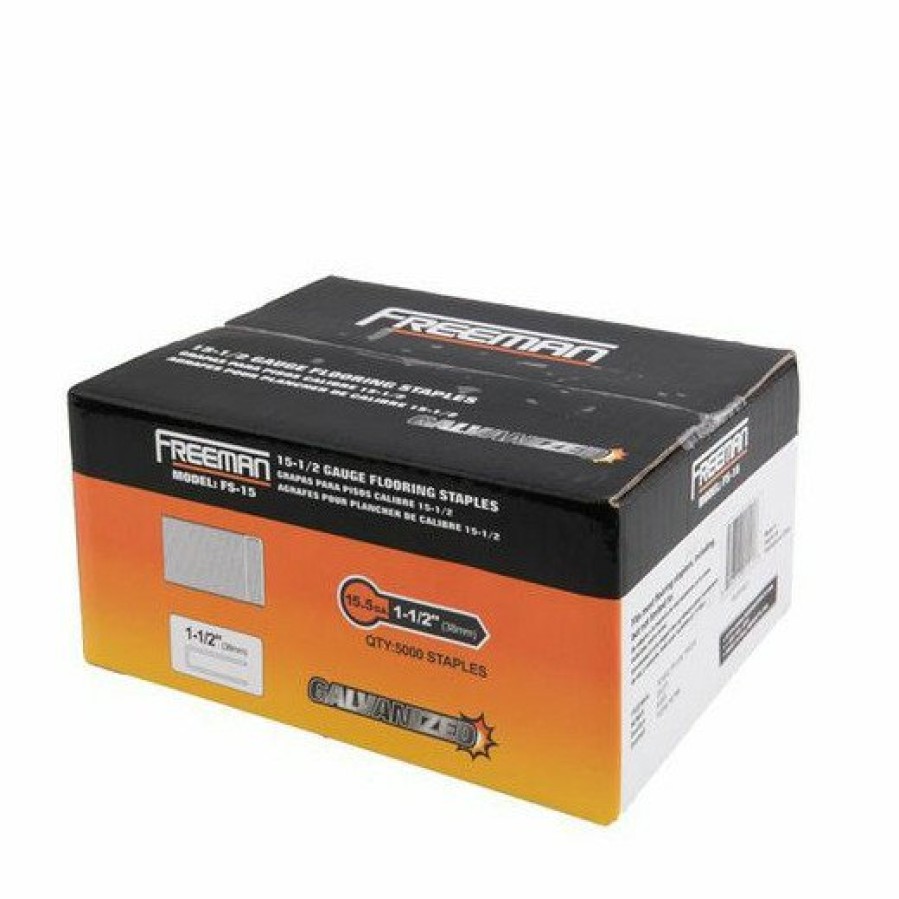 Power Tool Accessories Freeman Staples | Freeman Fs-15 15.5-Gauge 1-1/2 In. X 0.120 In. Flooring Staples (5,000-Pack)