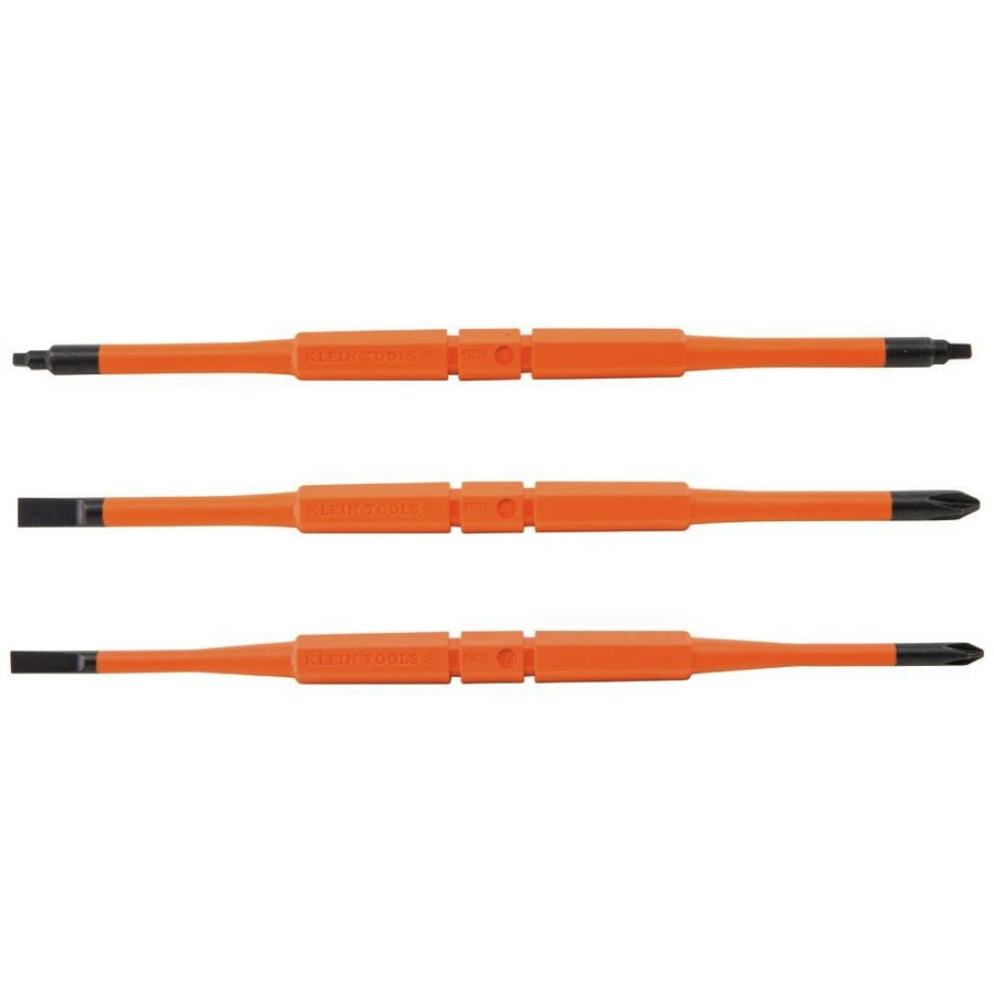 Hand Tools Klein Tools | Klein Tools 13157 3-Piece Screwdriver Blades/Insulated Double-End Replacements For Klein Insulated Screwdrivers