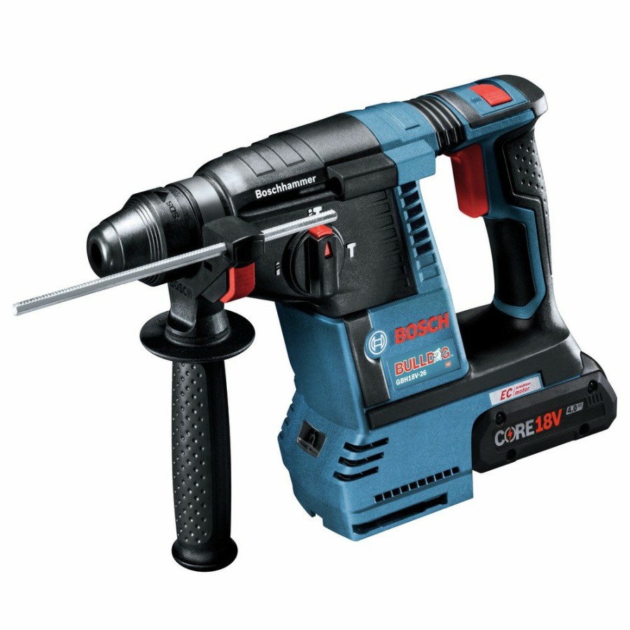 Power Tools Bosch Rotary Hammers | Factory Reconditioned Bosch Gbh18V-26K25-Rt 18V Brushless Lithium-Ion 1 In. Cordless Sds-Plus Bulldog Rotary Hammer Kit With 2 Batteries (4 Ah)