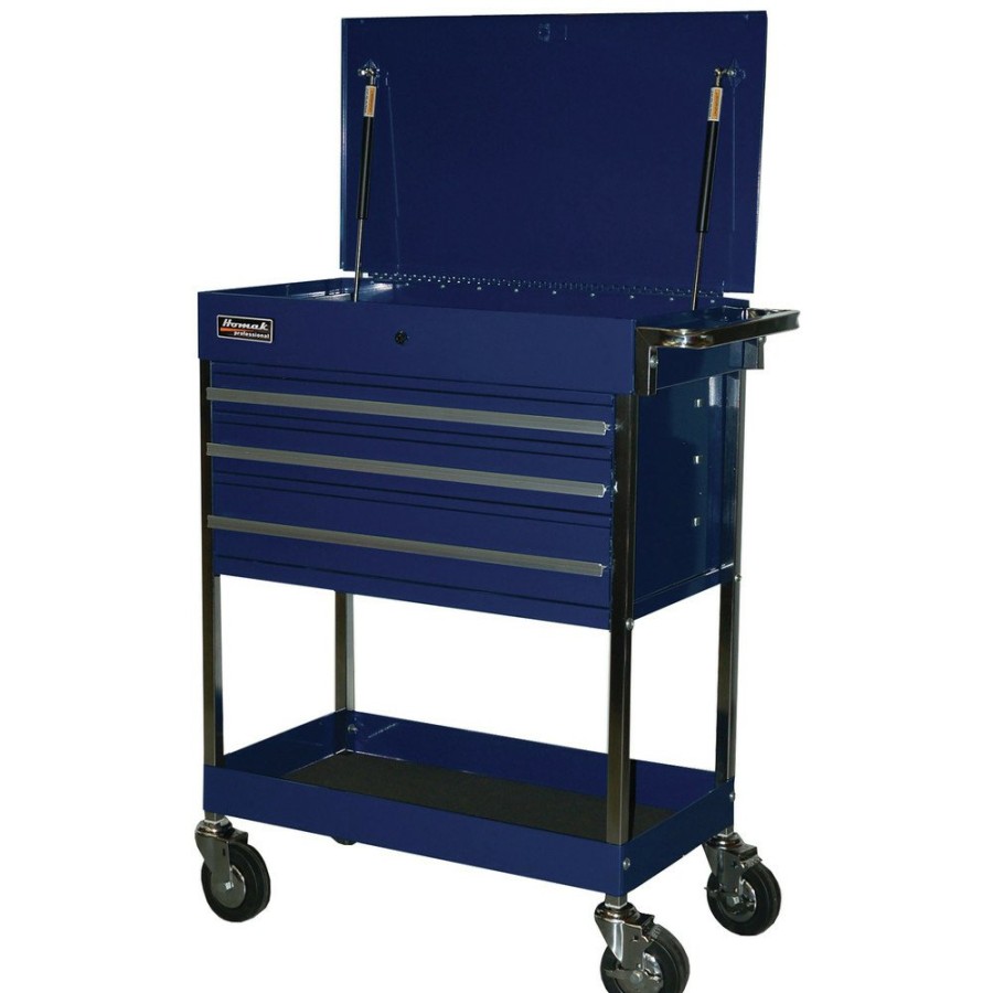 Tool Storage Homak | Homak Bl05500200 34 In. Professional 3-Drawer Service Cart - Blue