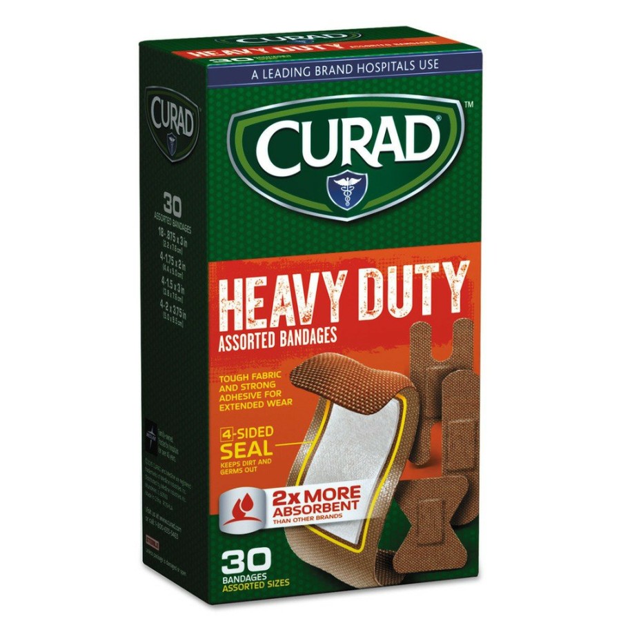 Safety Equipment Curad First Aid And Emergency Kits | Curad Cur14924Rb Heavy Duty Bandages - Assorted Sizes (30/Box)