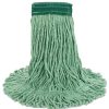 Facility Maintenance & Supplies Boardwalk Cleaning Tools | Boardwalk Bwk502Gnct 5 In. Super Loop Cotton/Synthetic Fiber Wet Mop Head - Medium, Green (12/Carton)