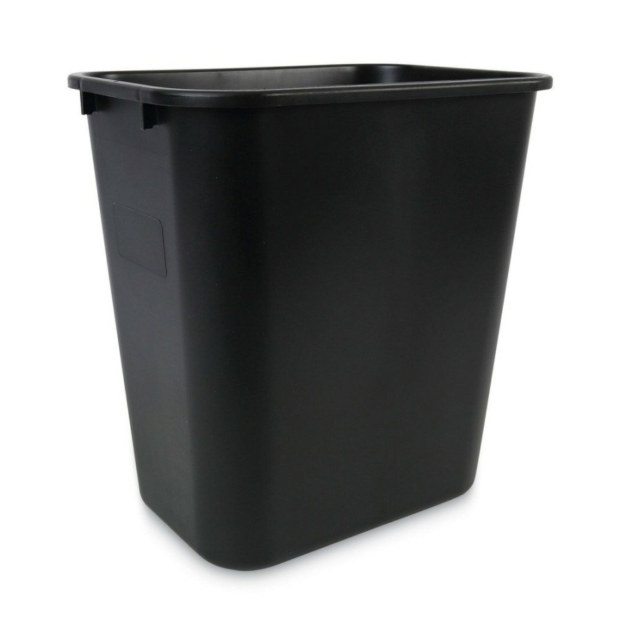 Facility Maintenance & Supplies Boardwalk | Boardwalk 3485202 28 Qt. Plastic Soft-Sided Wastebasket - Black