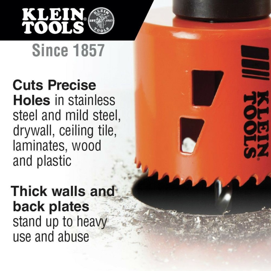 Power Tool Accessories Klein Tools Bits And Bit Sets | Klein Tools 31902 8-Piece Bi-Metal Hole Saw Set