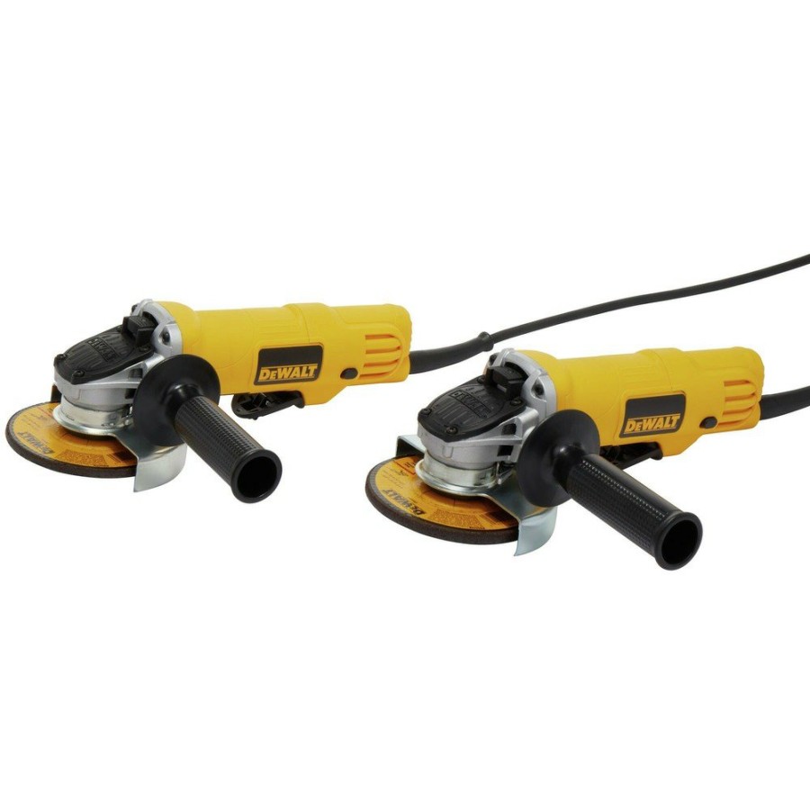 Power Tools Dewalt Angle Grinders | Dewalt Dwe4012-2W 7.5 Amp Paddle Switch 4-1/2 In. Corded Small Angle Grinder (2 Pack)